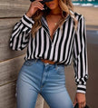 Loose striped printed shirt
