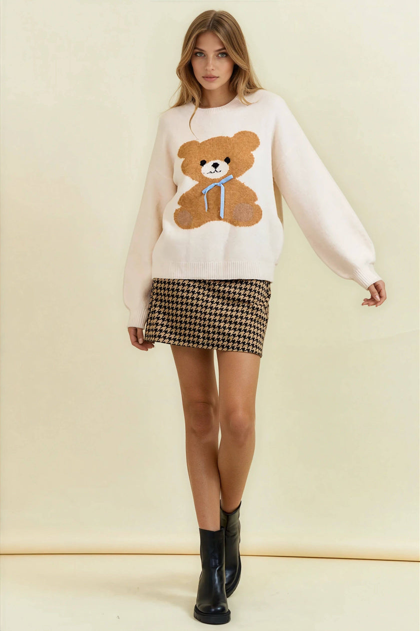 BEAR KNITTED PULLOVER SWEATER