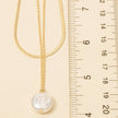 Pearl Coin Pendant Layered Chain Necklace: G