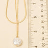 Pearl Coin Pendant Layered Chain Necklace: G