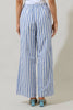 Joncy Striped Elena Wide Leg Pants: BLUE-WHITE