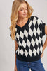 ARGYLE KNIT SWEATER TOP
