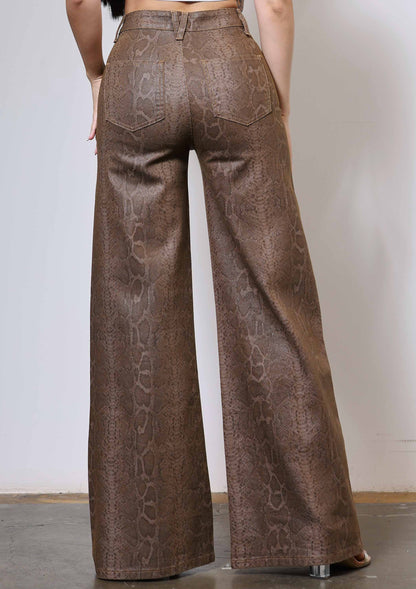 PYTHON PRINT WIDE LEG JEANS