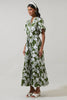 Haizley Floral Alna Button Up Midi Dress: CREAM-GREEN