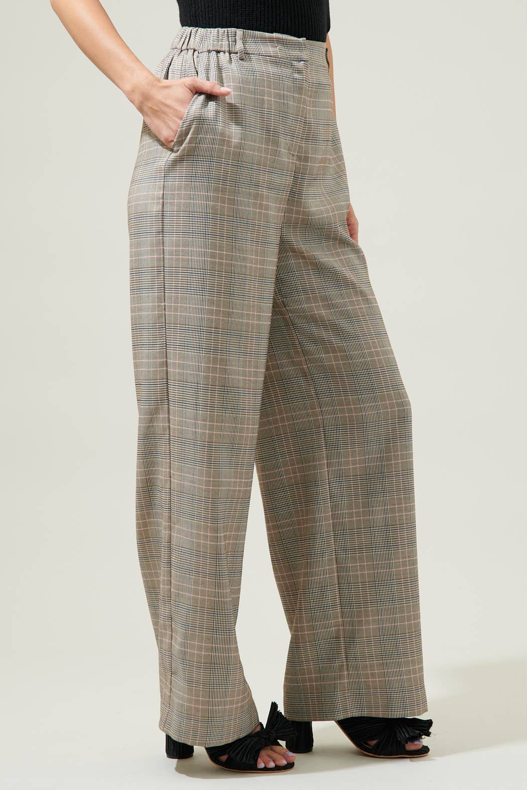 MULVANE PLAID WIDE LEG PANTS
