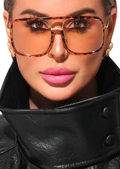 GO WITH THE FLOW STATEMENT SUNGLASSES: Tortoiseshell/Orange