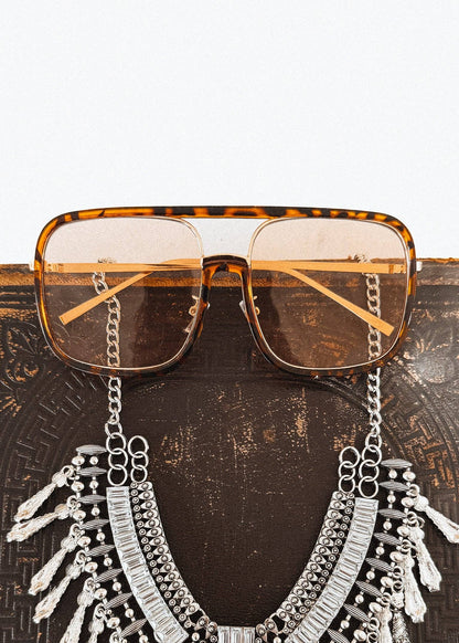 GO WITH THE FLOW STATEMENT SUNGLASSES: Tortoiseshell/Orange