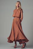 Back Tie Sleeveless Relaxed Top: CAMEL