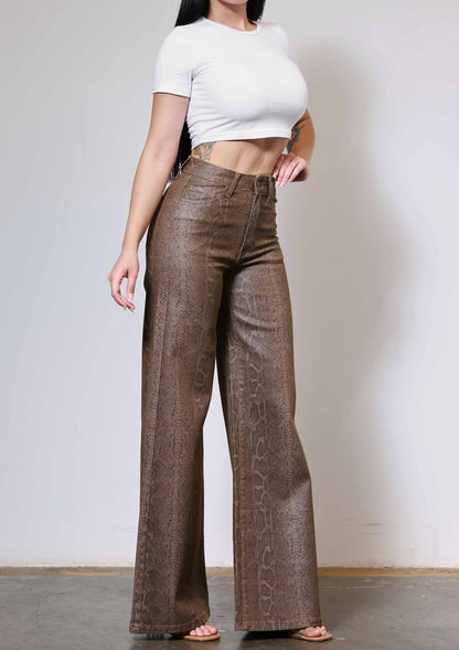 PYTHON PRINT WIDE LEG JEANS