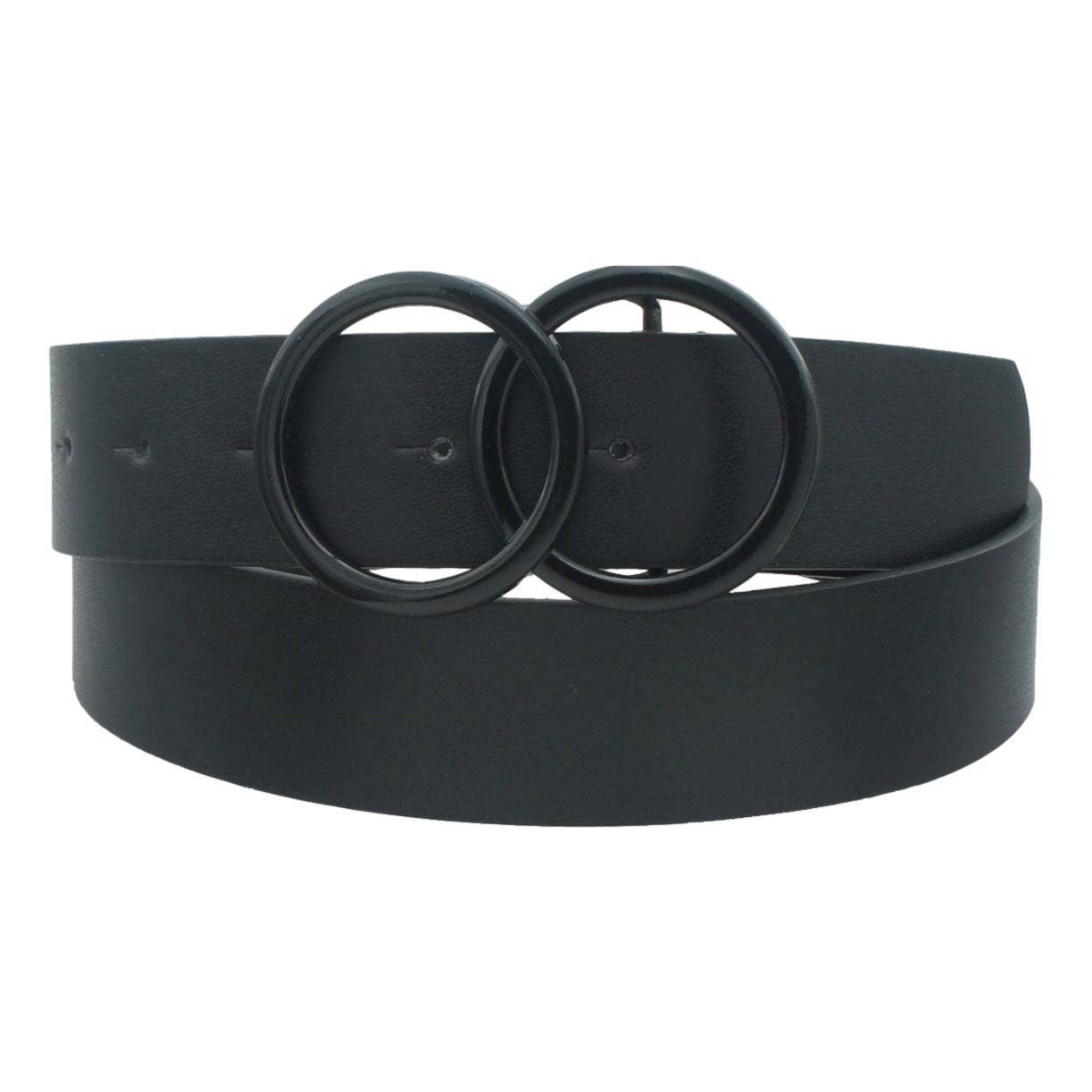 BLACK DOUBLE RING BELT