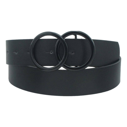 BLACK DOUBLE RING BELT
