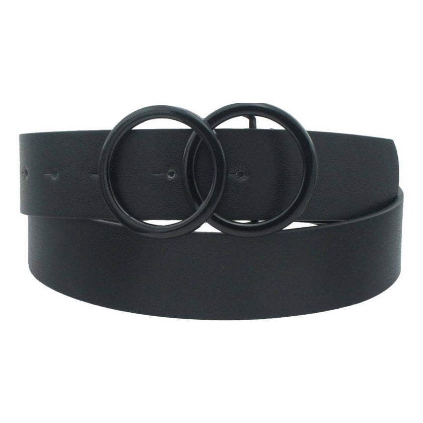 Monochromatic Double Ring Belt: BLACK