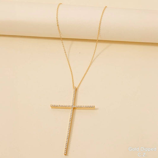 GOLD DIPPED CROSS NECKLACE