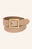 Genuine Leather Square Buckle Belt: GIV