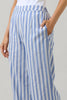 Joncy Striped Elena Wide Leg Pants: BLUE-WHITE
