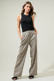 Mulvane Plaid Wide Leg Pants: BrownMulti