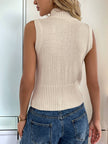 Minimalist Zip High Neck Knitted Vest