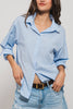 Striped Twill Tape Detail Statement Button Shirt
