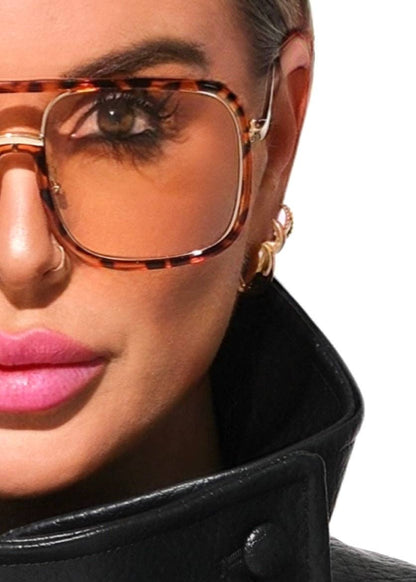 GO WITH THE FLOW STATEMENT SUNGLASSES: Tortoiseshell/Orange