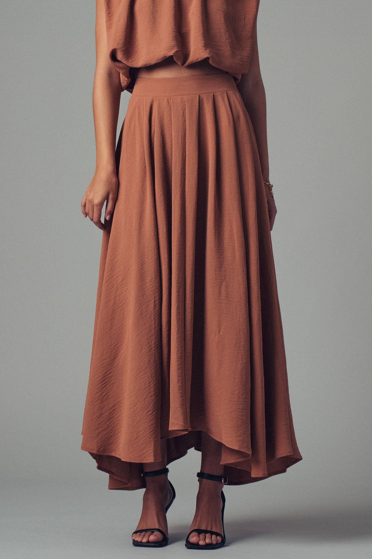 PLEATED HIGH WAIST SKIRT