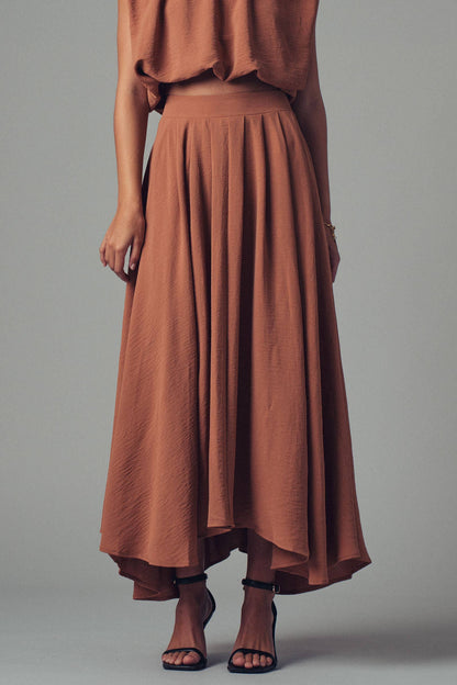 PLEATED HIGH WAIST SKIRT