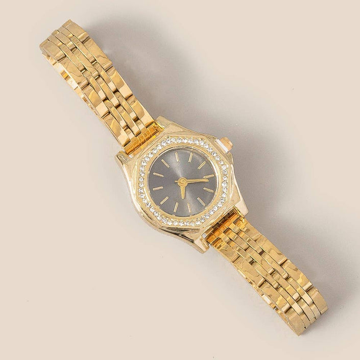 Pave Trim Octagonal Watch