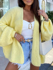 Cozy Simple Butter Knit Cardigan: Yellow