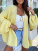 Cozy Simple Butter Knit Cardigan: Yellow