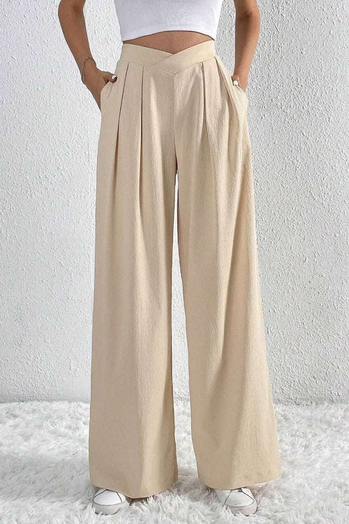 COMMUTER PLEATED CASUAL SLACKS: APRICOT