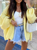 Cozy Simple Butter Knit Cardigan: Yellow