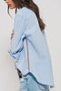 Striped Twill Tape Detail Statement Button Shirt