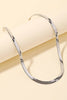 Metallic Herringbone Choker Necklace: S
