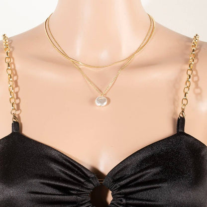 PEARL & COIN LAYERED NECKLACE