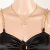 Pearl Coin Pendant Layered Chain Necklace: G