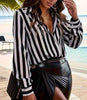 Loose striped printed shirt