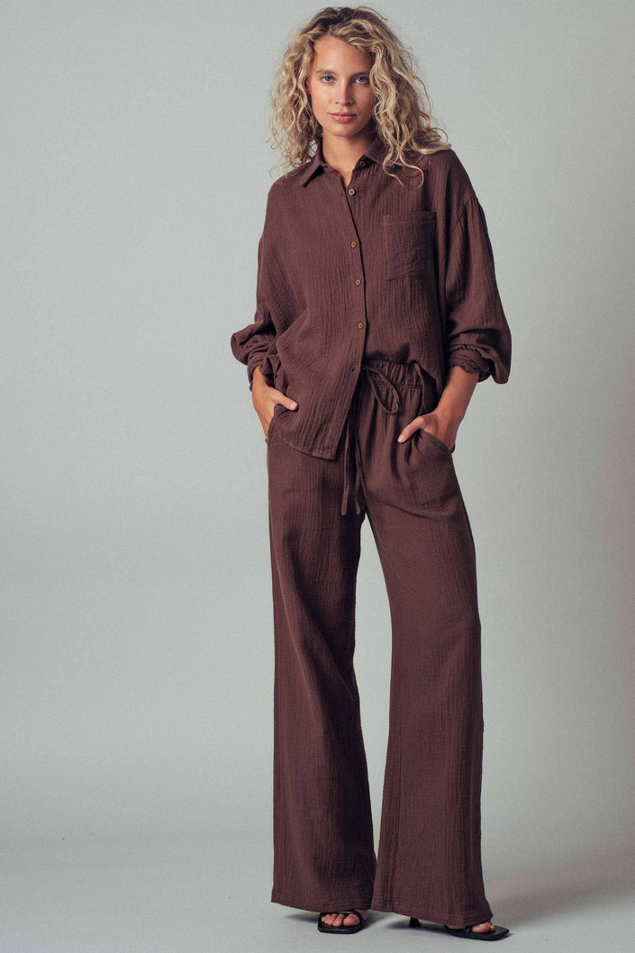 Textured Cotton Gauze Lounge Set