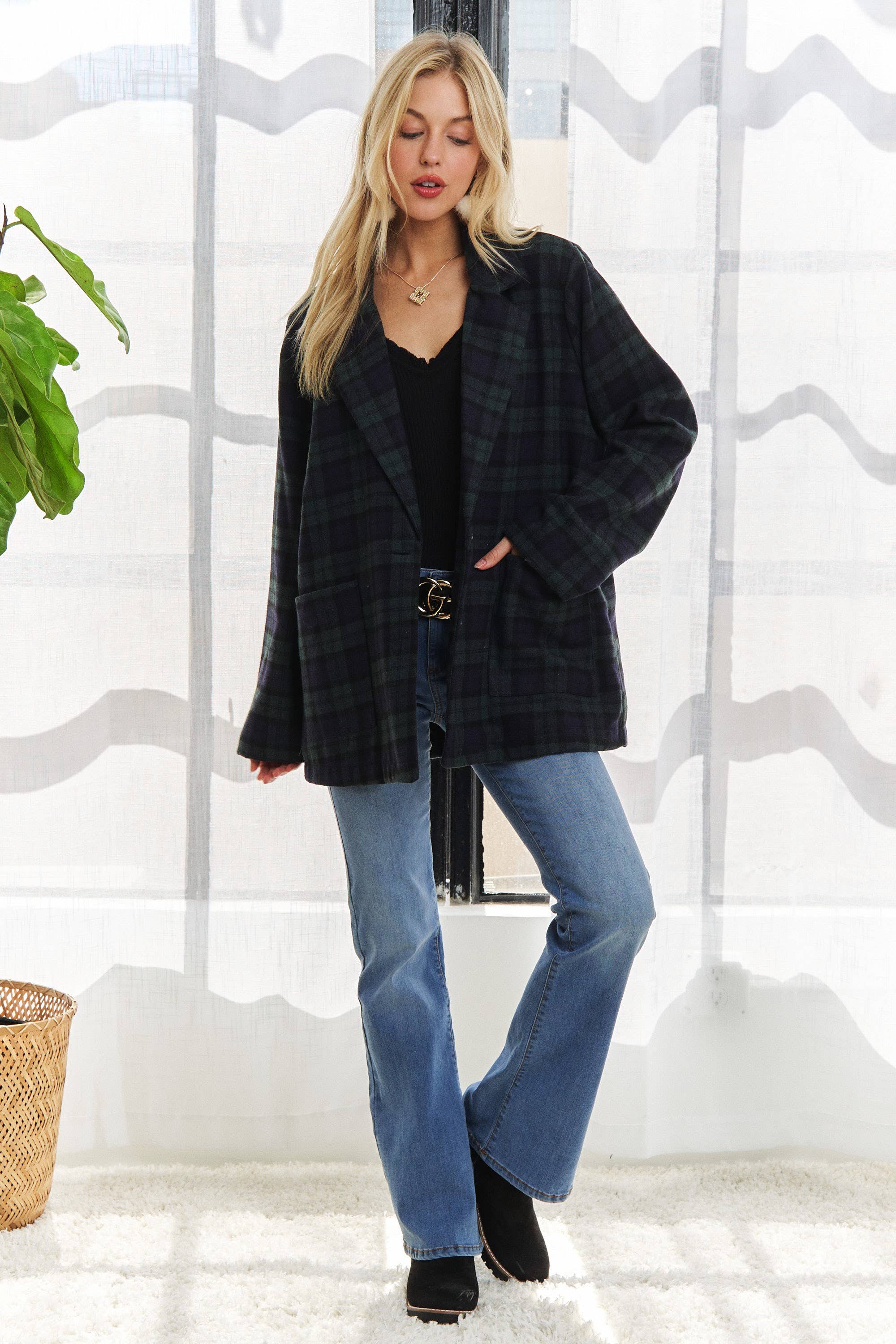 J015-W011-LONG SLV PATCH POCKET 2 BUTTON JACKET: MUSTARD / S-M-L-XL(1-2-2-1)