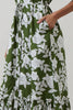 Haizley Floral Alna Button Up Midi Dress: CREAM-GREEN
