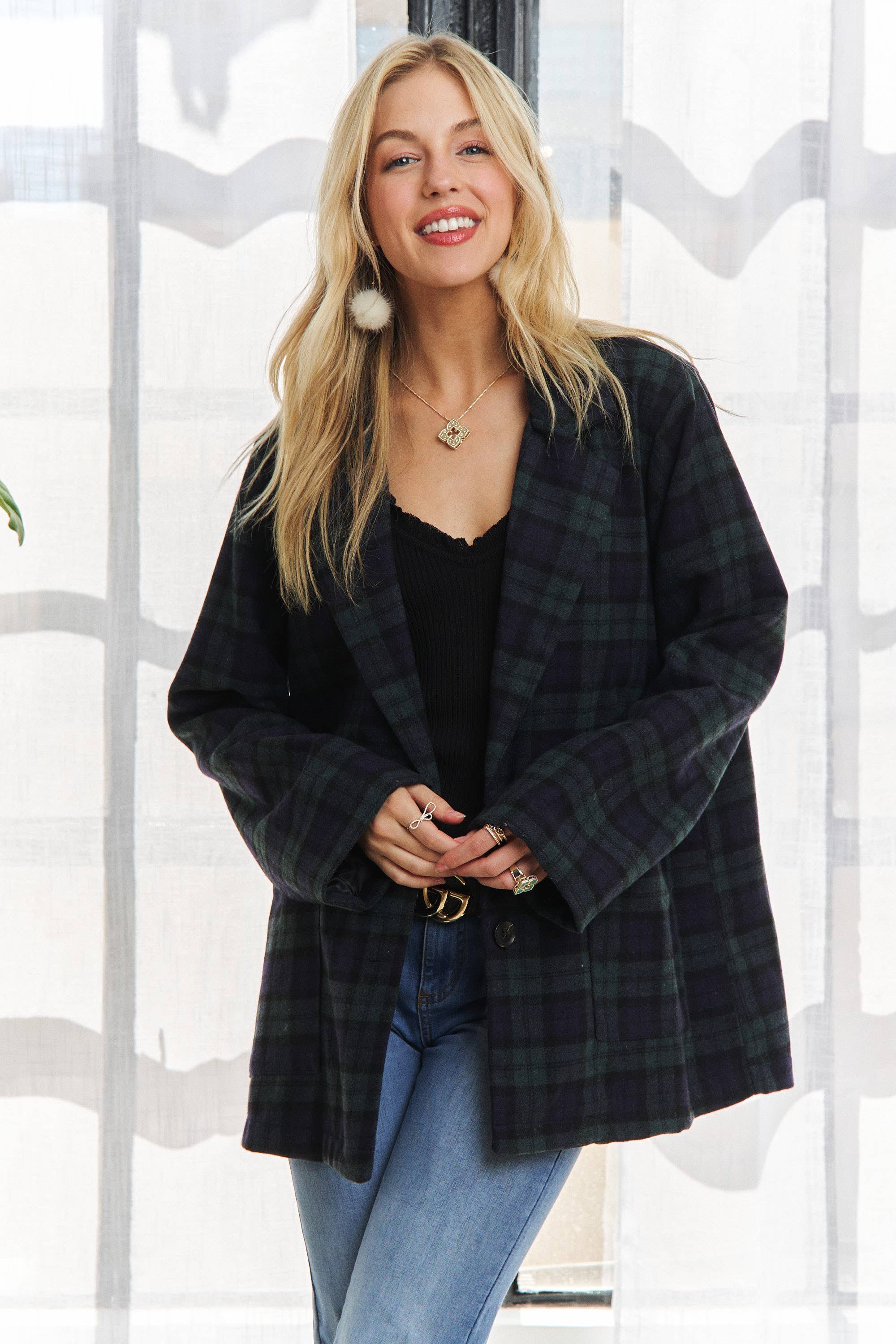 J015-W011-LONG SLV PATCH POCKET 2 BUTTON JACKET: MUSTARD / S-M-L-XL(1-2-2-1)