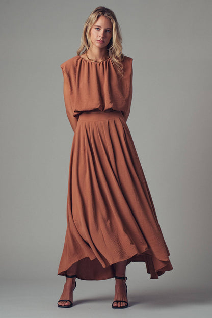 PLEATED HIGH WAIST SKIRT