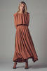 Back Tie Sleeveless Relaxed Top: CAMEL