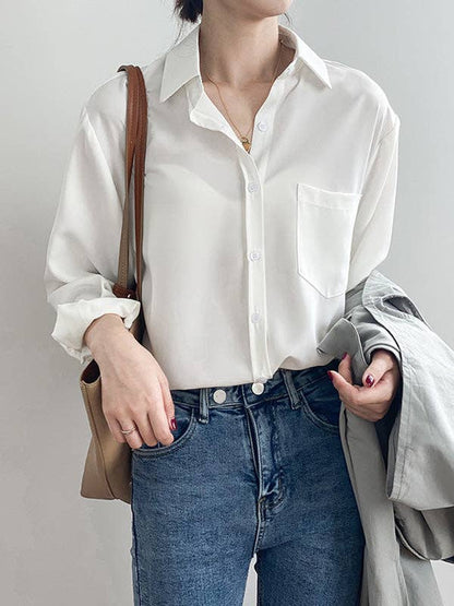 WHITE LONG SLEEVE URBAN BLOUSE