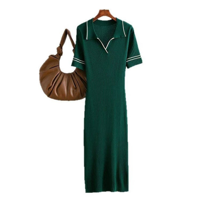 Daily Collar shirt Dress: Green