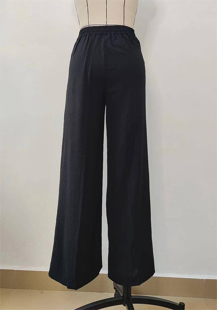 Office suit trousers wide leg pants: Black