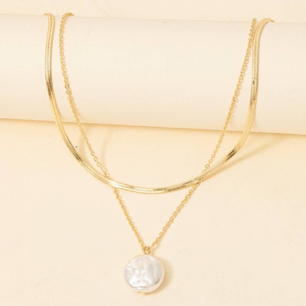 PEARL & COIN LAYERED NECKLACE