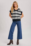 ARGYLE KNIT SWEATER TOP