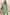 LDC Stripe Print Contrast Collar Split Neck Short Dress: Green