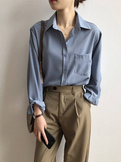 WHITE LONG SLEEVE URBAN BLOUSE