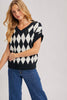 ARGYLE KNIT SWEATER TOP