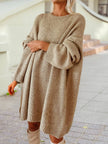 Oversize Drop Shoulder Slouchy Sweater Dress